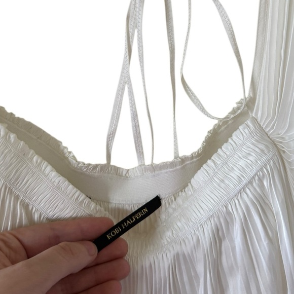 Kobi Halperin White Accordion Sleeve Pleated Blouse - Picture 2 of 8